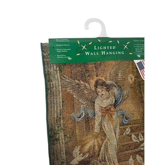 Manual Woodworkers Angel Of Light Tapestry With Lights Wall Hanging 13x18” New - Picture 2 of 9